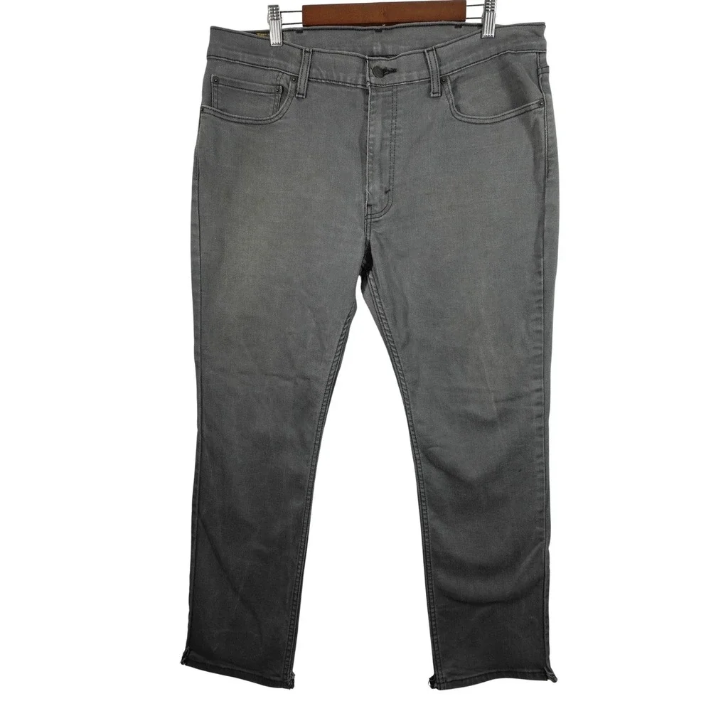 Levis 511 Jeans Mens 38x30 Gray Charcoal Wash Slim Taper Stretch Denim‎ Pants